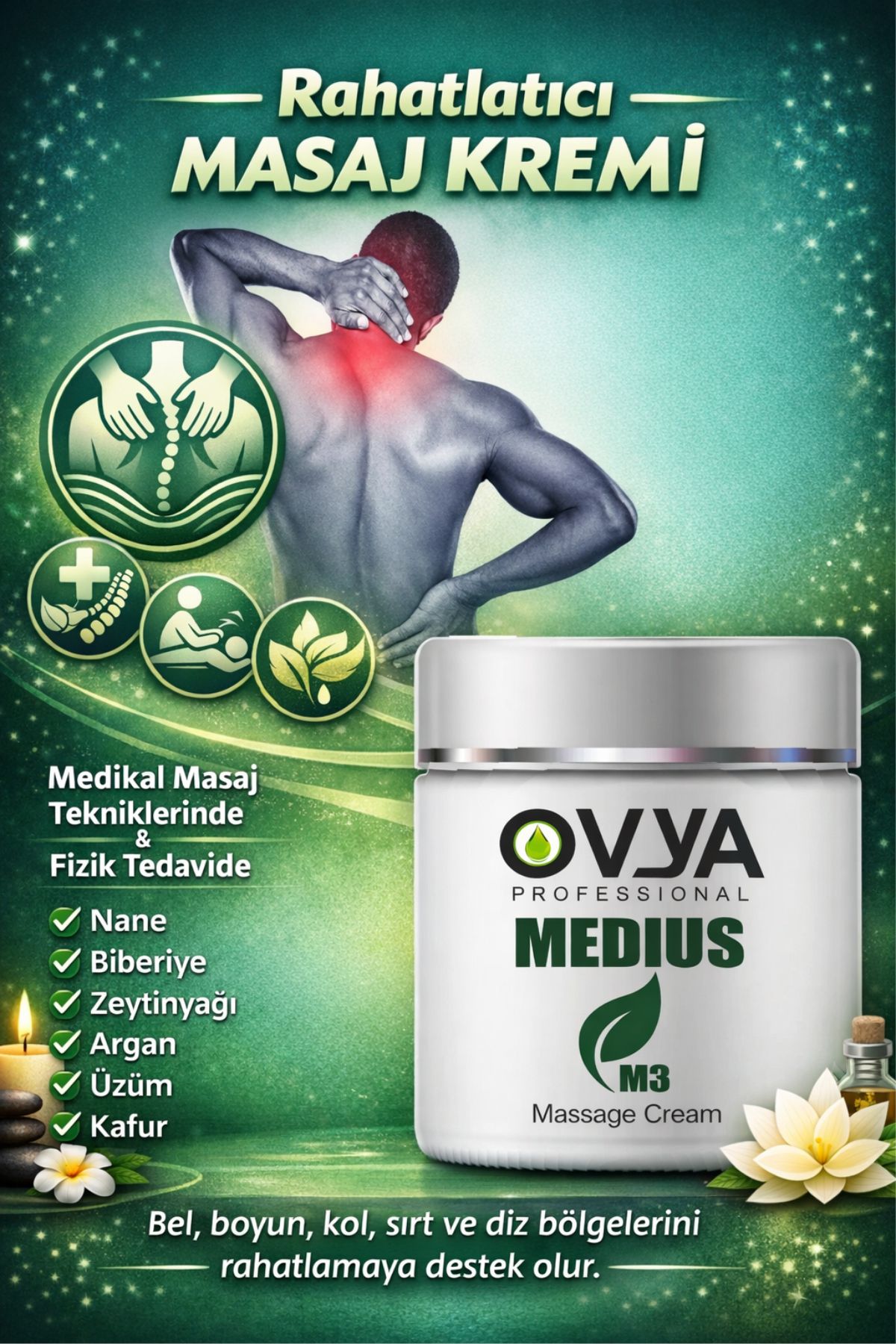 OVYA Professional MEDIUS M3 Rahatlatıcı Masaj Kremi – 400 ml