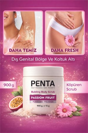 Penta Scrub Passion Fruit Dış Genital Bölge Ve Koltuk Altı Arındırıcı Parlatıcı Köpüren Scrub 900 g