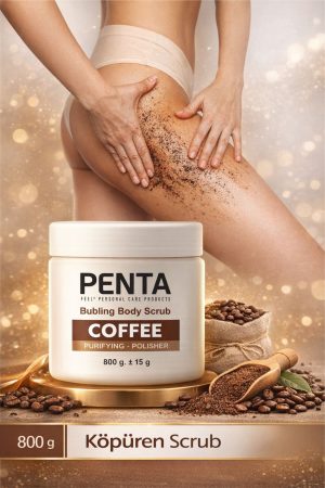 Penta Selülit Karşıtı Köpüren Coffee Scrub 800g | Sıkılaştırıcı, Canlandırıcı & Duş Jeli Etkili