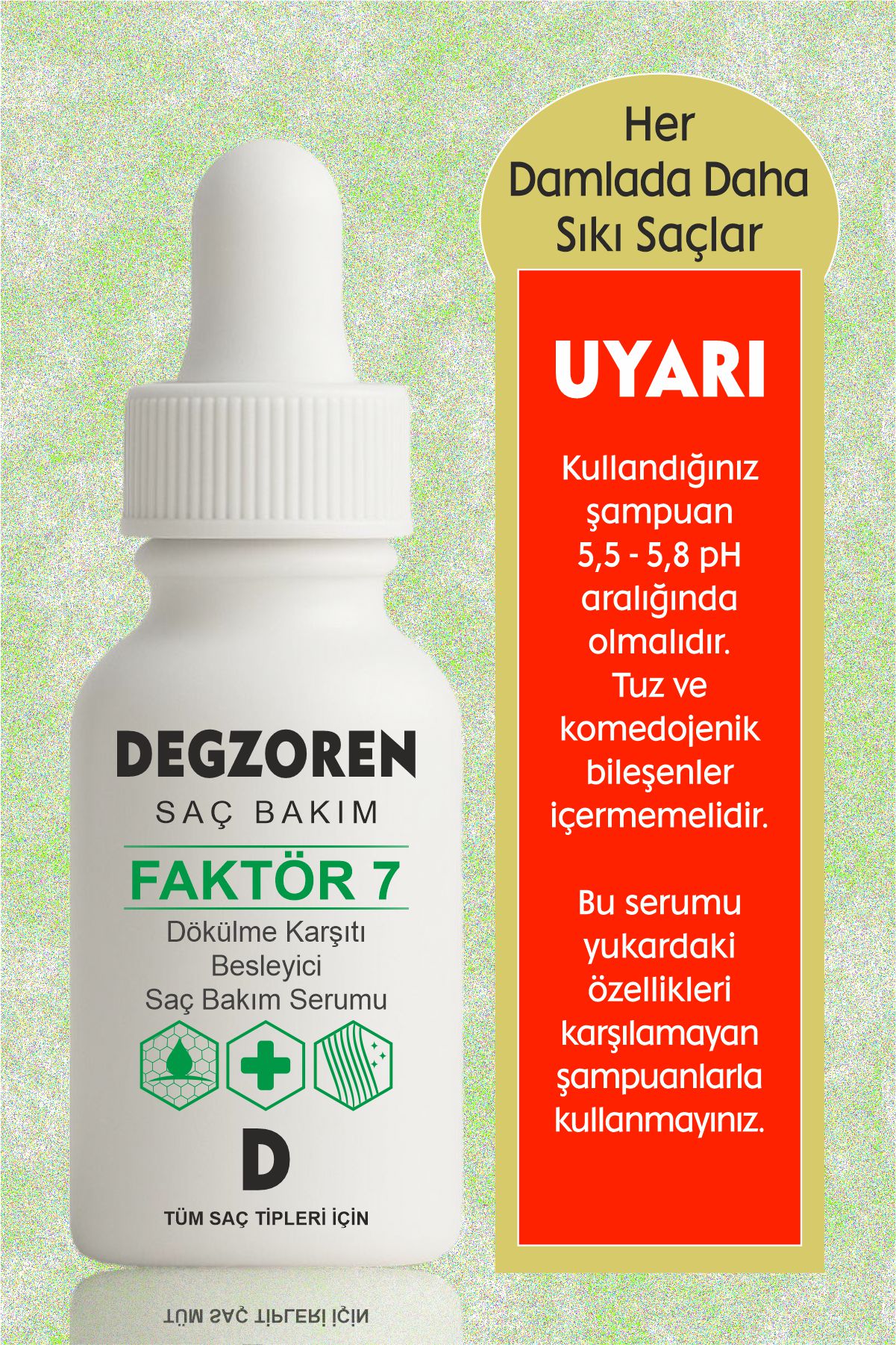 Degzoren Uyuyan Saç Köklerinin Yeniden Uzamasını Destekleyen Dökülme Karşıtı Besleyici Onarıcı Serum 100ml - Görsel 2