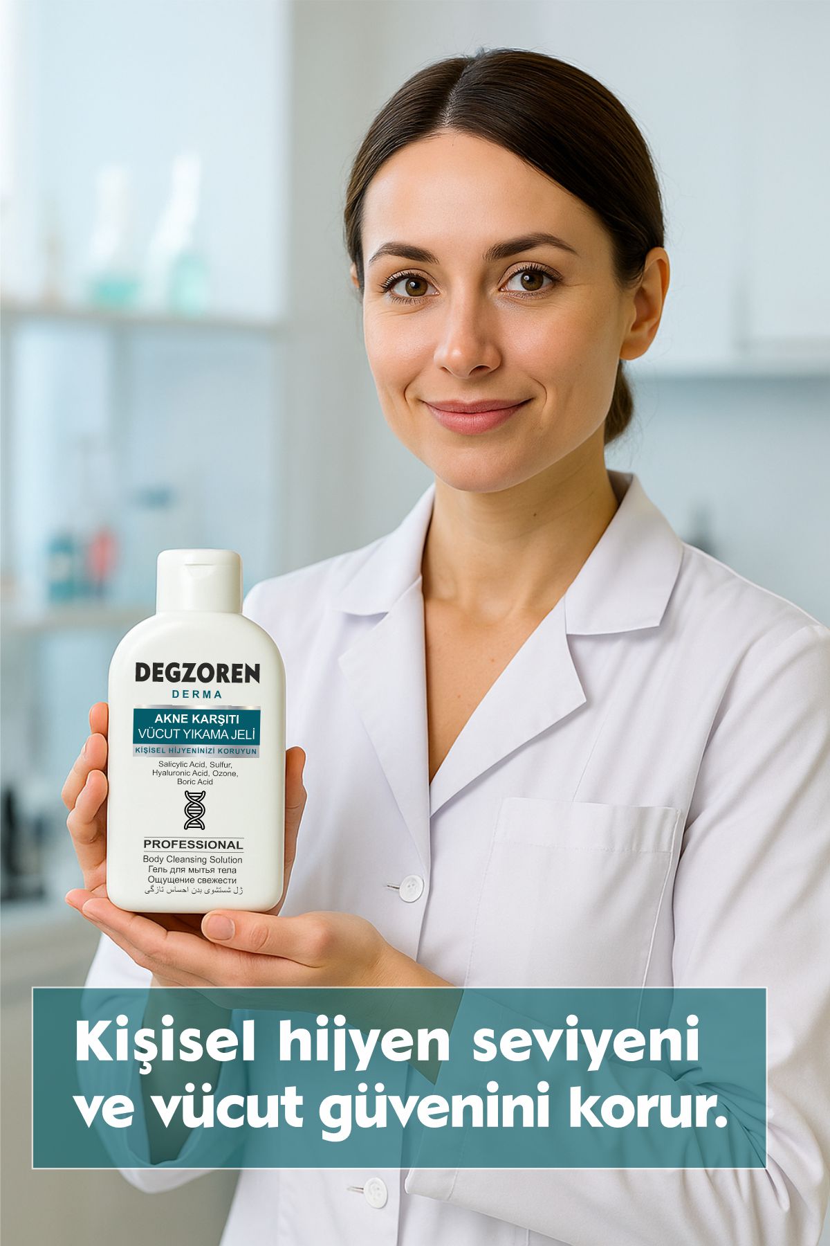 DEGZOREN Akneye Eğilimli Ciltler İçin Günlük Vücut Yıkama Jeli 6