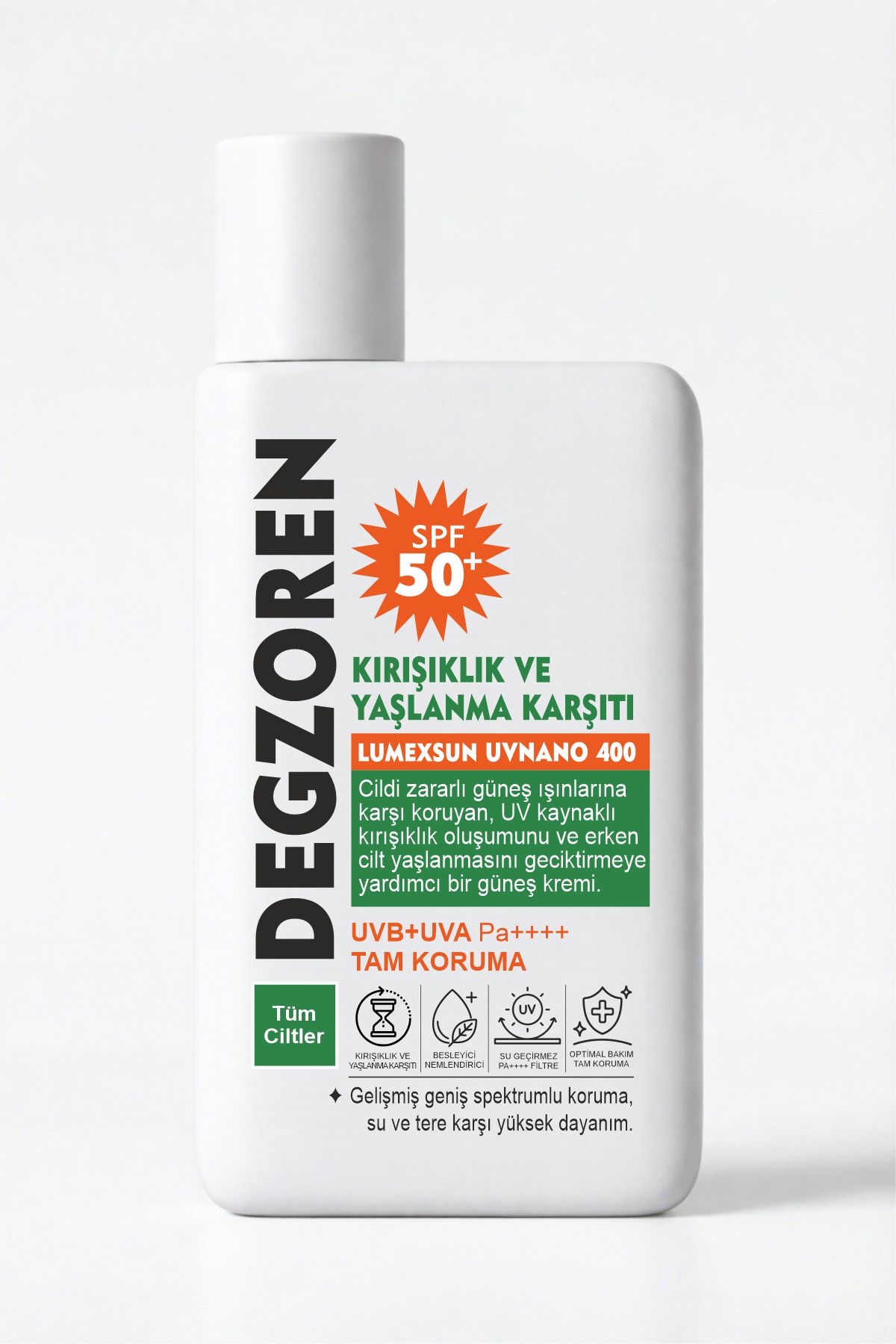 DEGZOREN SPF 50+ PA++++ Kırışıklık & Yaşlanma Karşıtı Güneş Kremi 50 ml