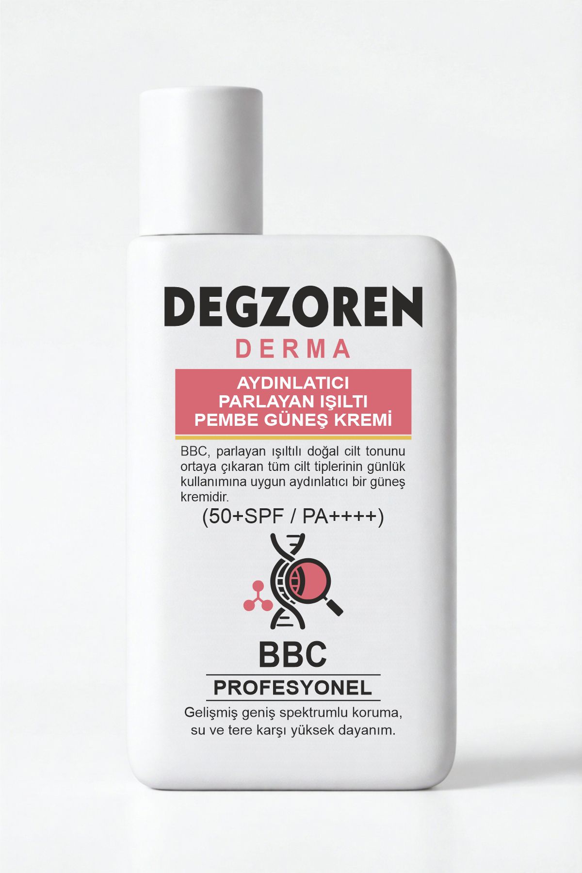 DEGZOREN SPF 50+ PA++++ Aydınlatıcı Parlayan Işıltı Pembe Yüz Güneş Kremi 50ml