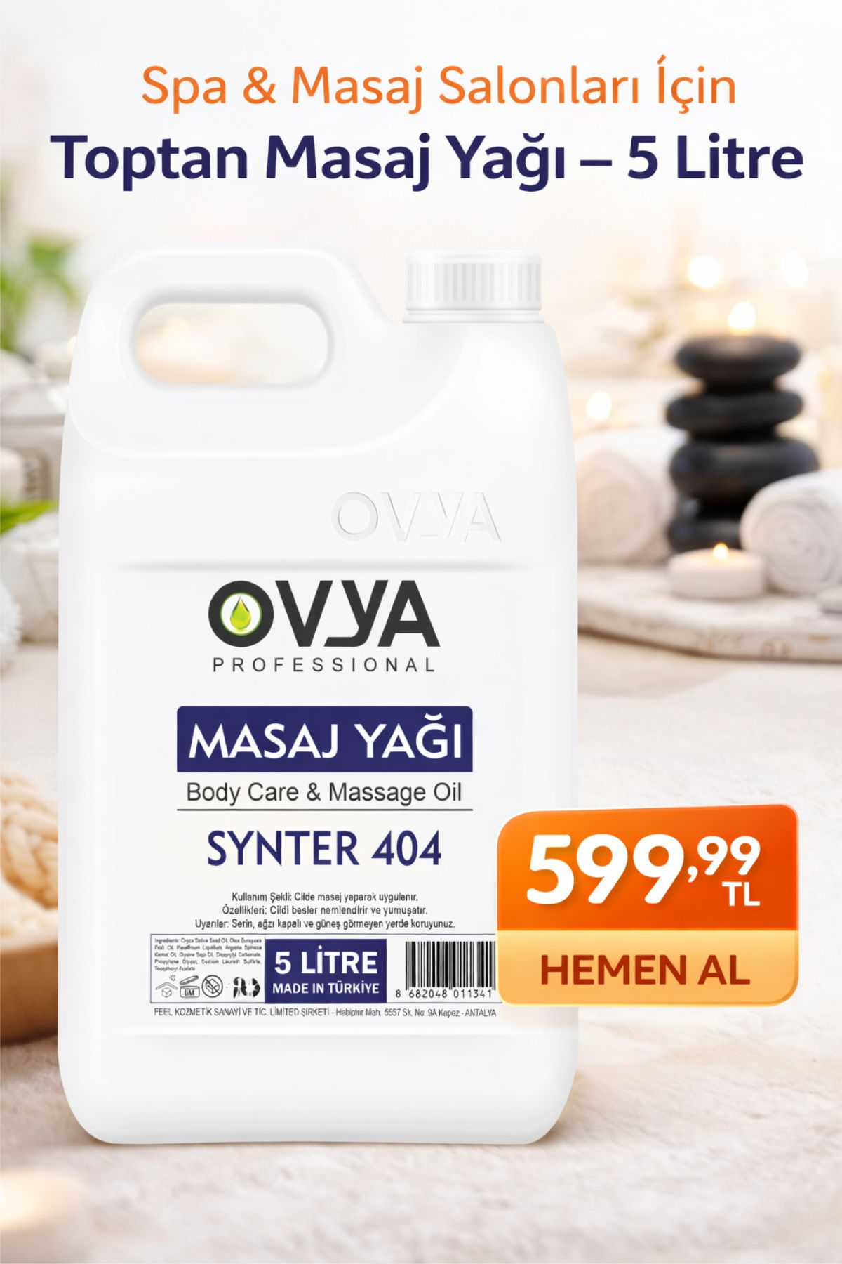 Spa & Masaj Salonları İçin Toptan Masaj Yağı – 5 Litre Bidon