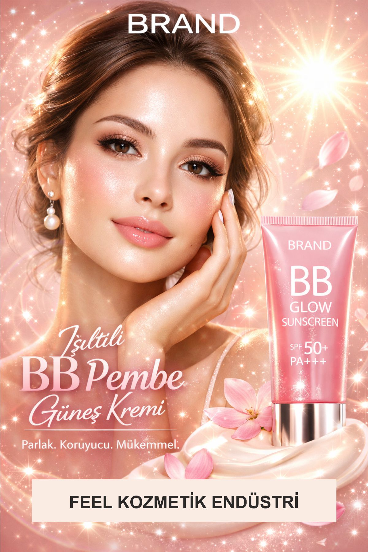 Su Geçirmez Pembe Renkli BB Güneş Kremi Bazı